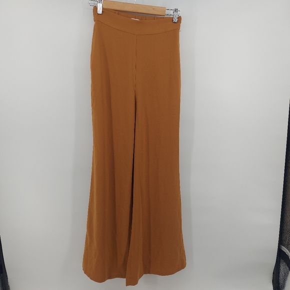 Leith High Waisted Wide Leg Elastic Waist Side Zipper Pants Size S Tan - Picture 2 of 7